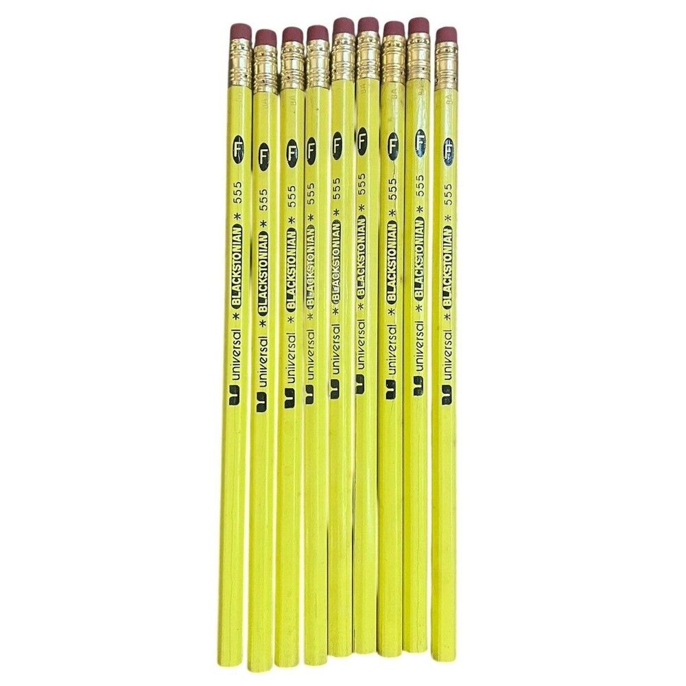 Vtg Blackstonian 555 Universal Pencils Lot of 9 Unsharpened USA Bonded United Co